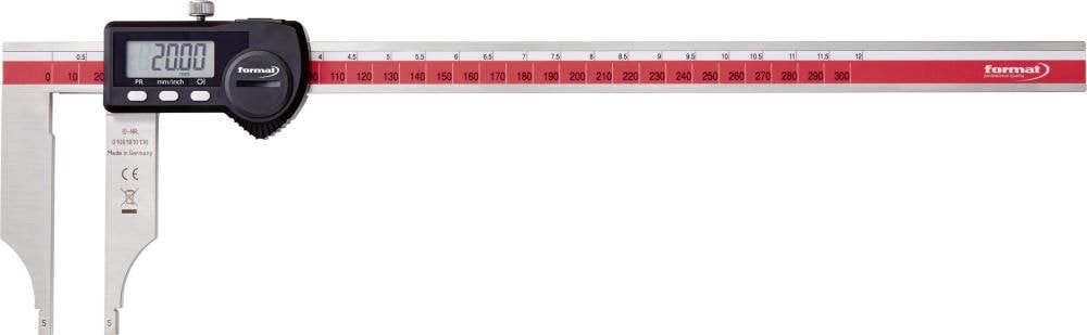 Format Digitalt universalskjutmått utan mätknivar, datauttag