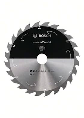 Bosch Standard for Wood -pyörösahanterä johdottomiin sahoihin 216 x 1,7 / 1,2 x 30 T24