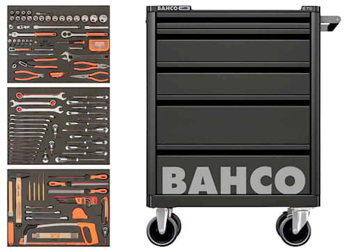 Bahco Verktygsvagn 1472K5 Svart med 5 lådor och 158 verktyg