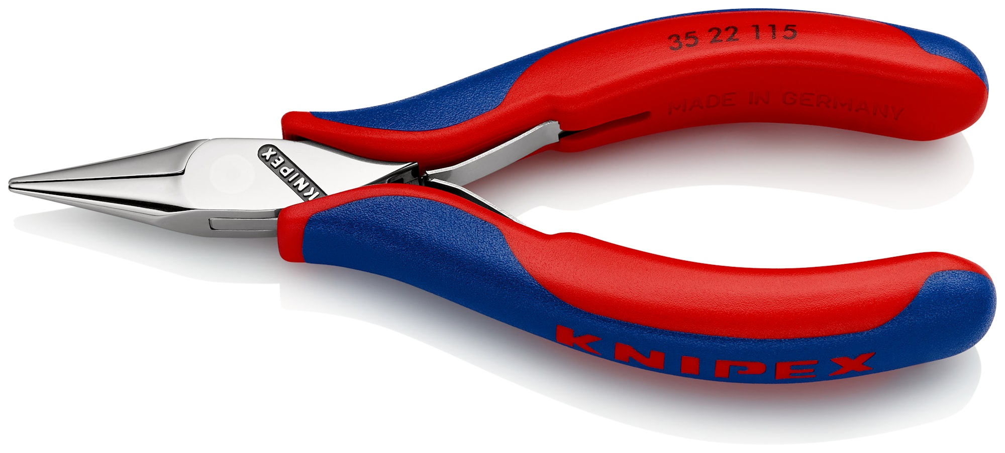 Knipex Elektroniktång 3522115 115mm, flata, runda käftar, slät gripyta