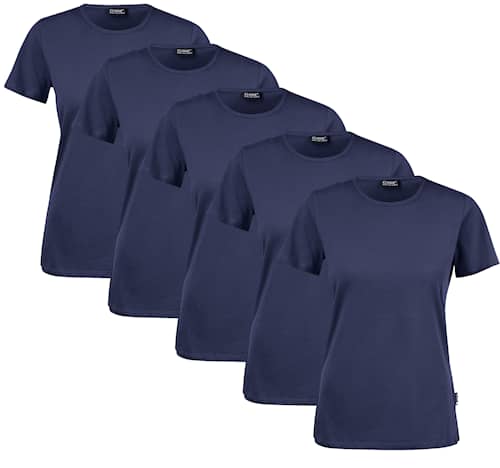 Clique T-skjorte til kvinner 5-pakning Navy