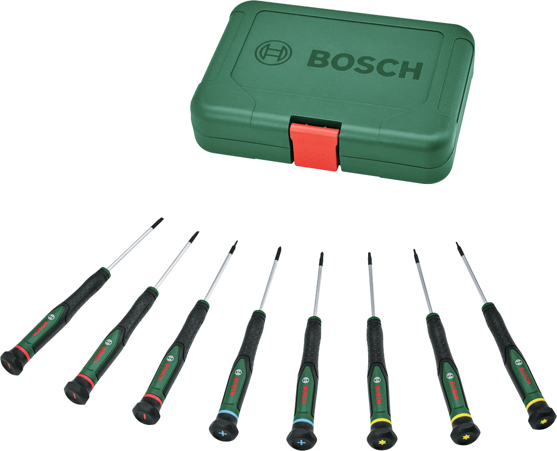 Bosch Precisionsskruvmejslarset 8 Delar Case