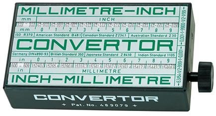 Format Muunnin, mm–tuuma ja päinvastoin, 60×30×110 mm