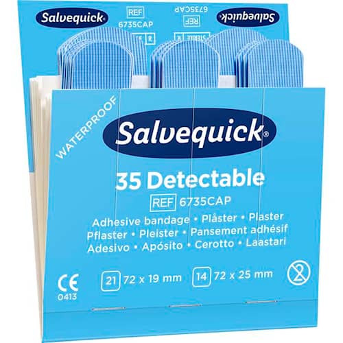 Salvequick Plaster Blue Detectable 51030127 6x35-pak, refill