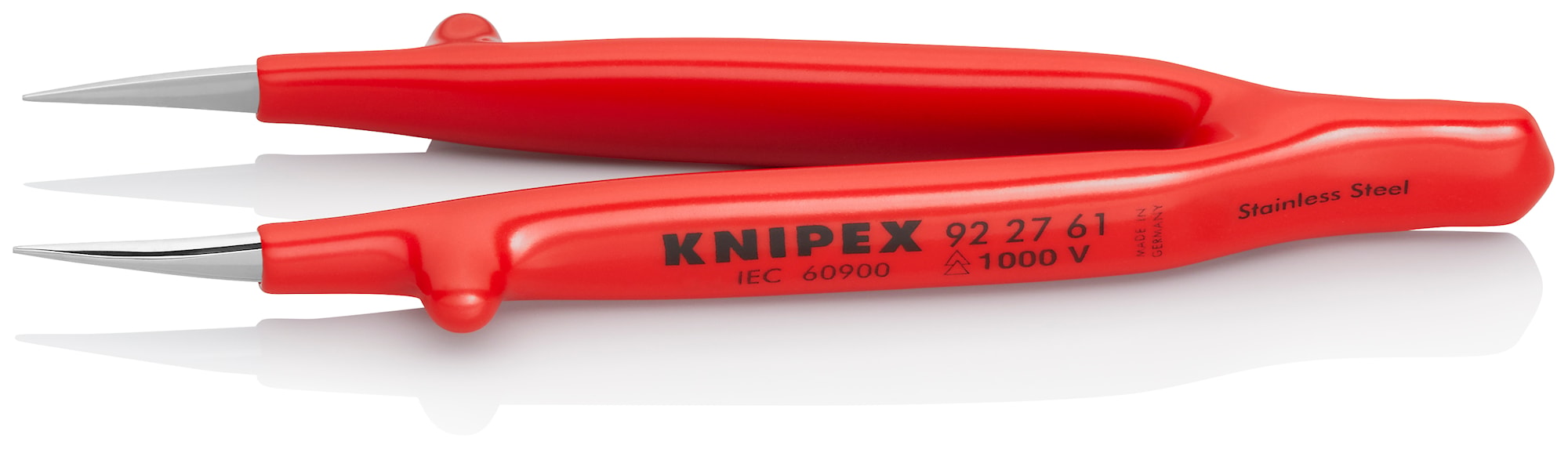 Knipex Precisionspincett 922761 VDE 130mm, rak, spetsig, rostfri