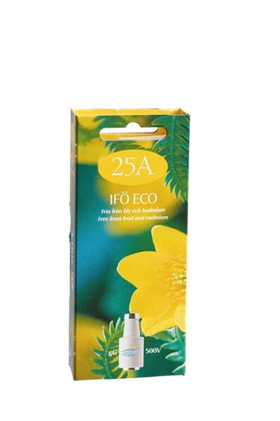 Amiga Porslinssäkring 25A Gul trög 5-pack