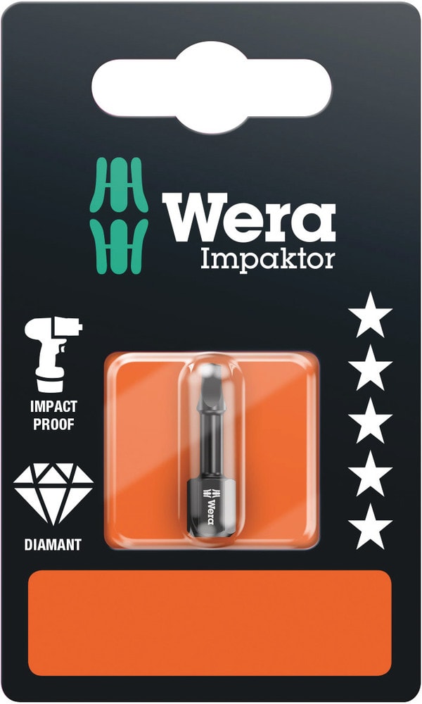 Wera Bits Fyrkant 2 x 25, Impaktor, 1-pack