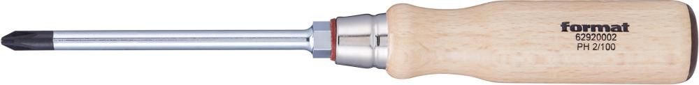 Format Skruvmejsel kryss/stjärn PH2x100mm, träskaft
