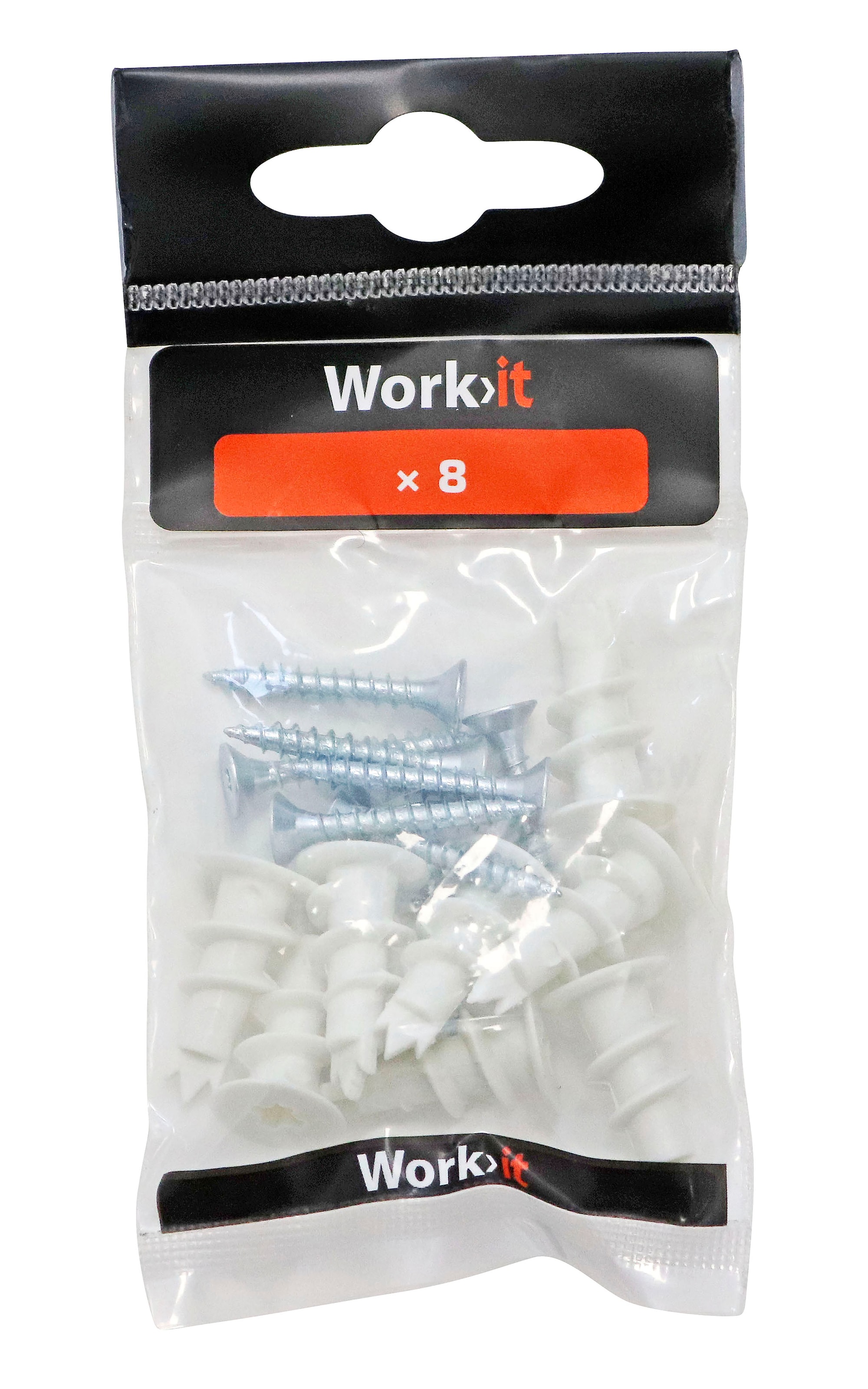 Work It® gipsplugg med skruvar 8 st.