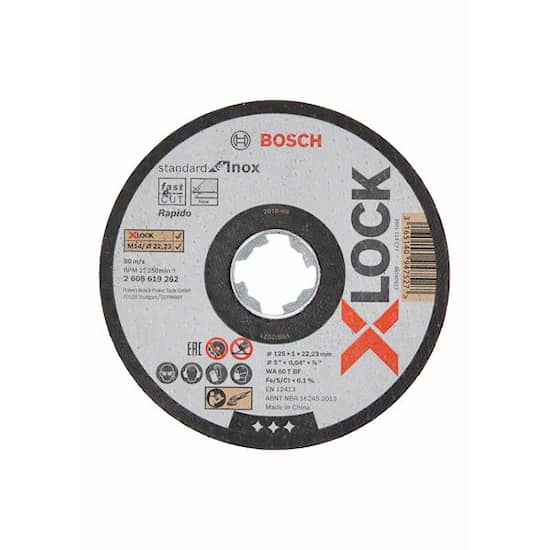 Bosch X-LOCK Standard for Inox, 115 x 1 x 22,23 mm, rett skjæring