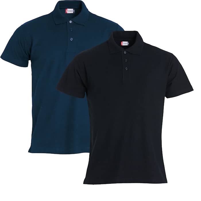 Clique Piké Herr 2-pack Svart/Marin