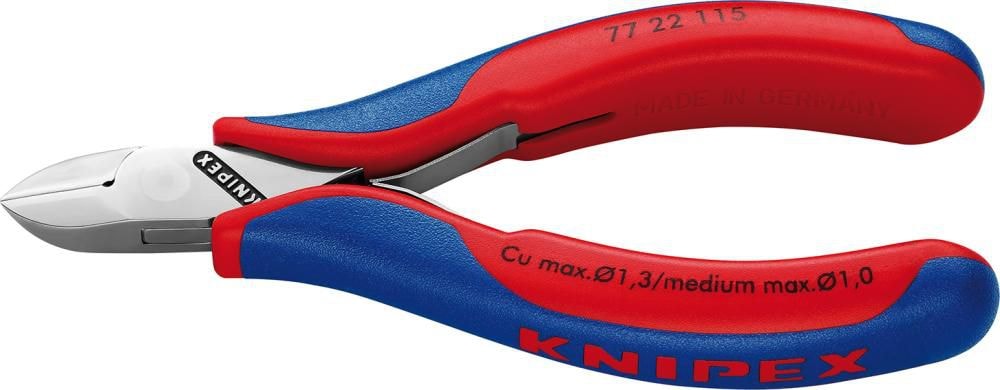 Knipex Elektronikavbitare 7722115 115mm, utan fasett, rundat huvud
