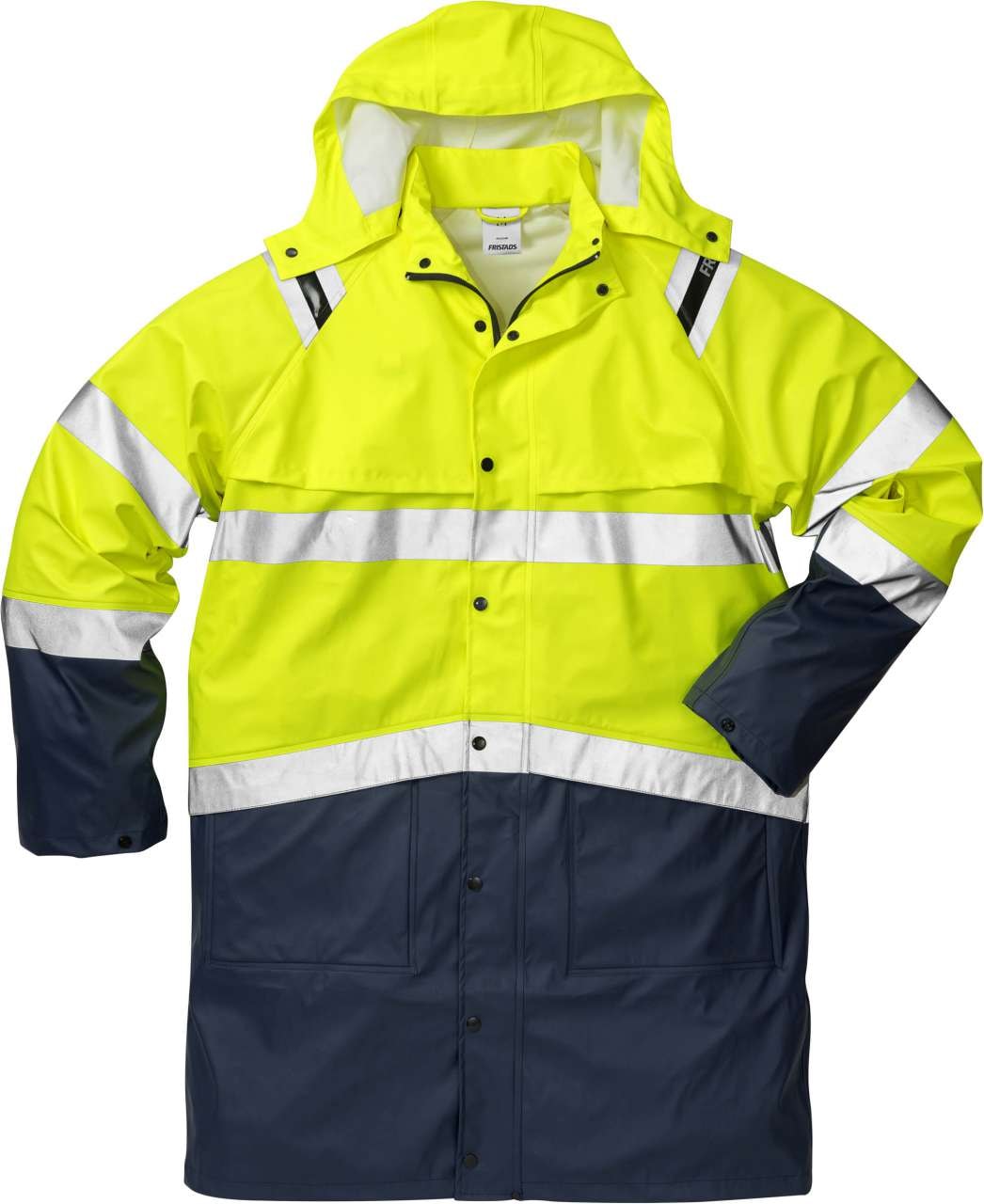 Fristads Høy synlighet regnjakke cl 3 4634 RS Hi-Vis Gul / Marineblå XL