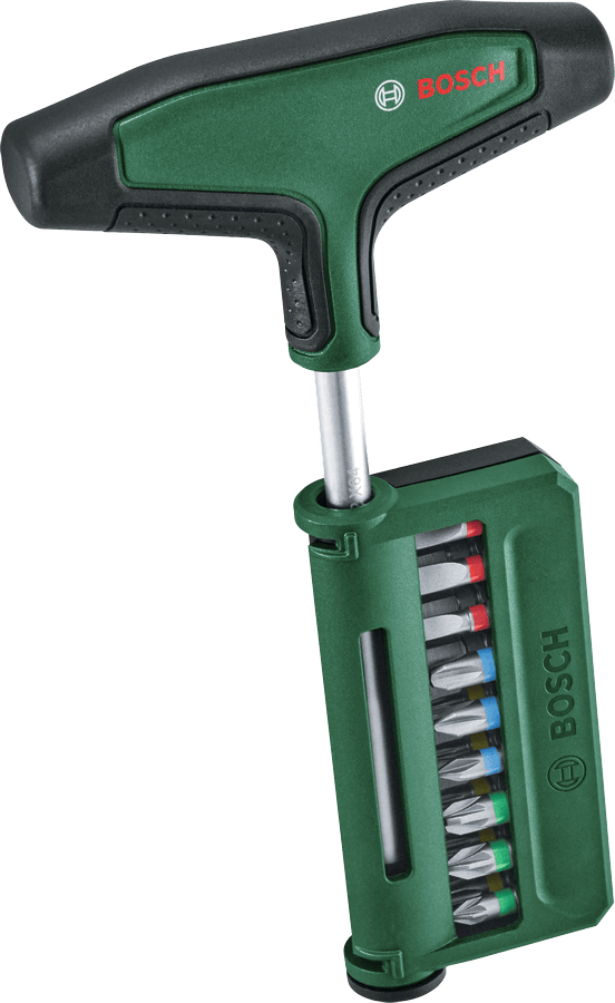 Bosch Bitsskruvmejsel 1/4T T-Mod 19 Delar Grön