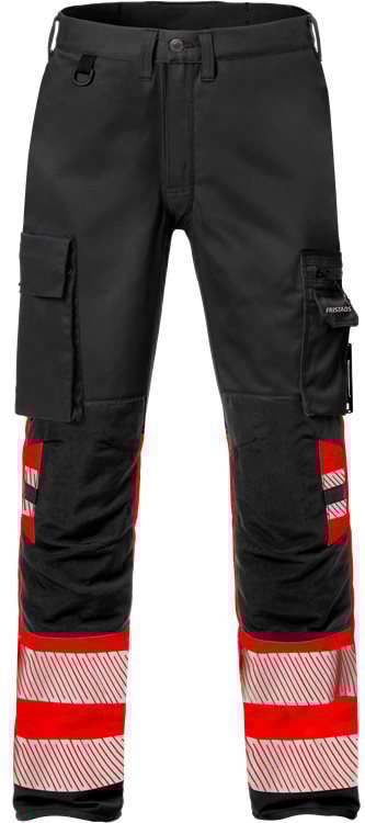 Fristads Høy synlighet stretch Bukser cl 1 2705 PLU Hi-Vis Rød / Svart D120