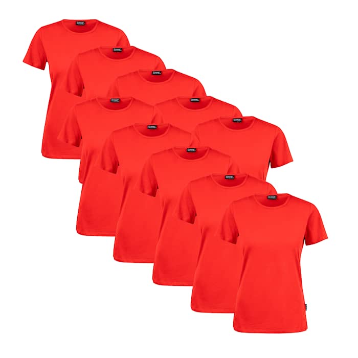 Clique T-shirt Dam 10-pack Röd