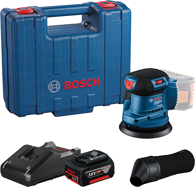 Bosch Excenterslip GEX 185-Li med 1st 5Ah batteri & laddare i L-Boxx 238