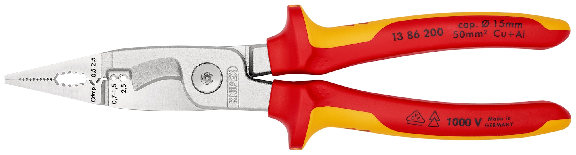 Knipex Installationstång 1386200 200mm VDE, kromad