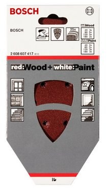 Bosch 25-delers slipepapirsett C470 og C430 102 x 62, 93 mm, 3x40, 6x80, 3x120, 3x180, 2x40, 2x80, 4x120, 2x180