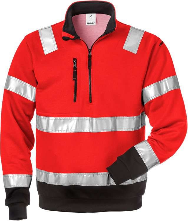 Fristads Sweatshirt 728 SHV, Klass 3 Varsel Röd/Svart 4XL