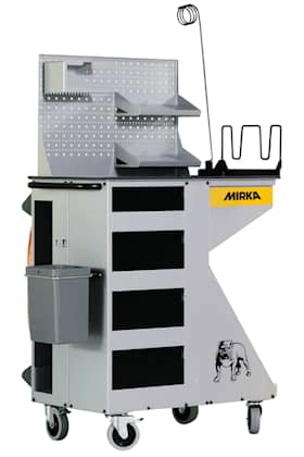 Mirka Arbetsvagn med anslutningar för ström och tryckkluft