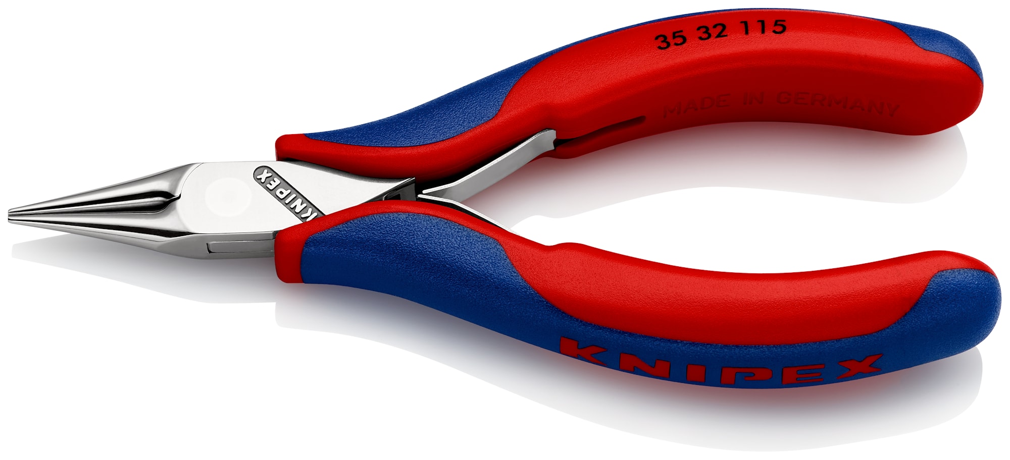 Knipex Elektroniktång 3532115 115mm, spetsiga runda käftar, slät gripyta