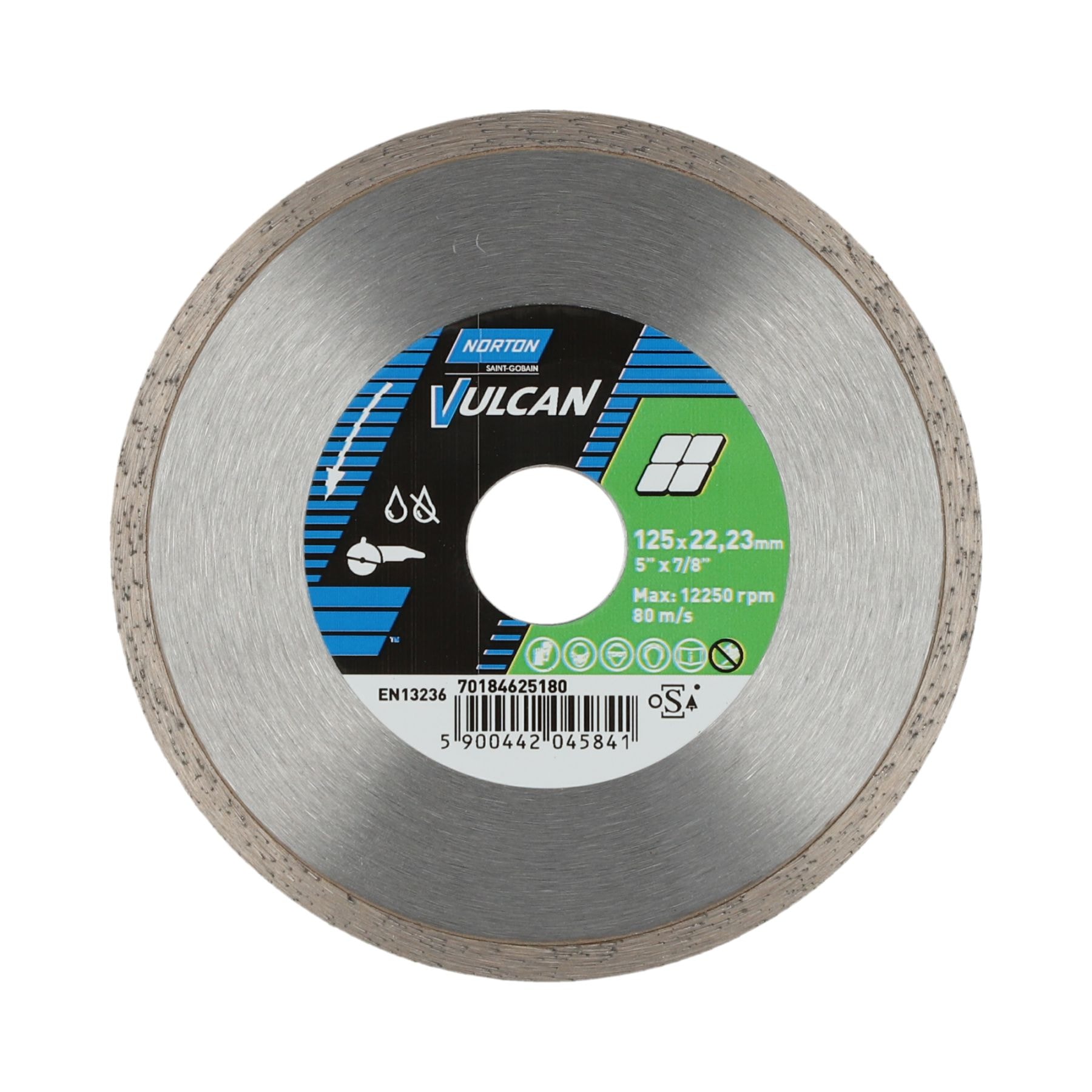 Norton diamantkappeskive Vulcan Ceram 125x22,23x1,7mm