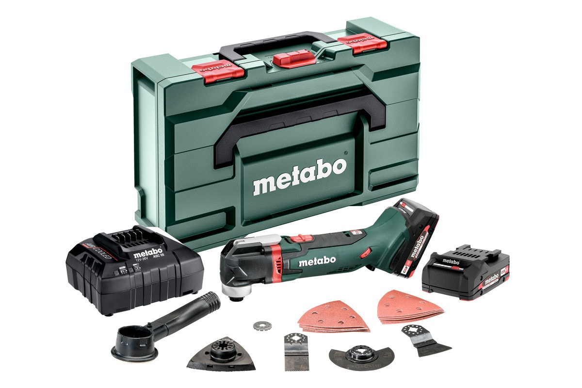 Metabo Multiverktyg MT 18 LTX Compact med tillbehör och 2x2Ah batterier & laddare