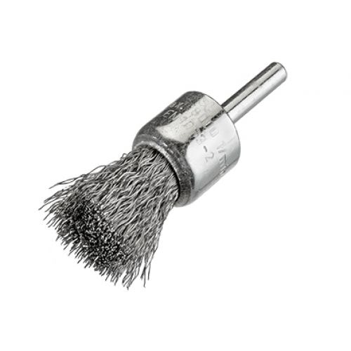 Osborn Ändborste med skaft 6mm, vågig, rostfritt stål