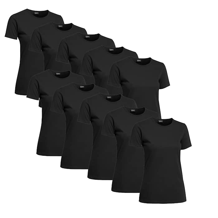 Clique T-skjorte Dame 10-pakning Svart