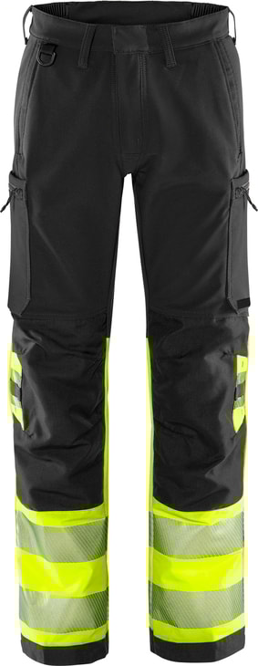 Fristads Høy synlighet Green stretchbukser klasse 1 2647 GSTP Hi-Vis Gul / Svart C152