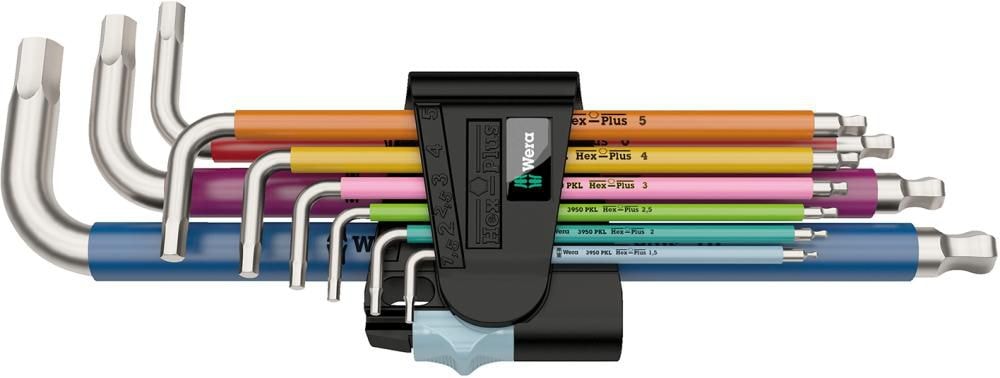 Wera sekskantnøkkelsett rustfritt stål 1,5-10mm 9-delt 3950 Spkl