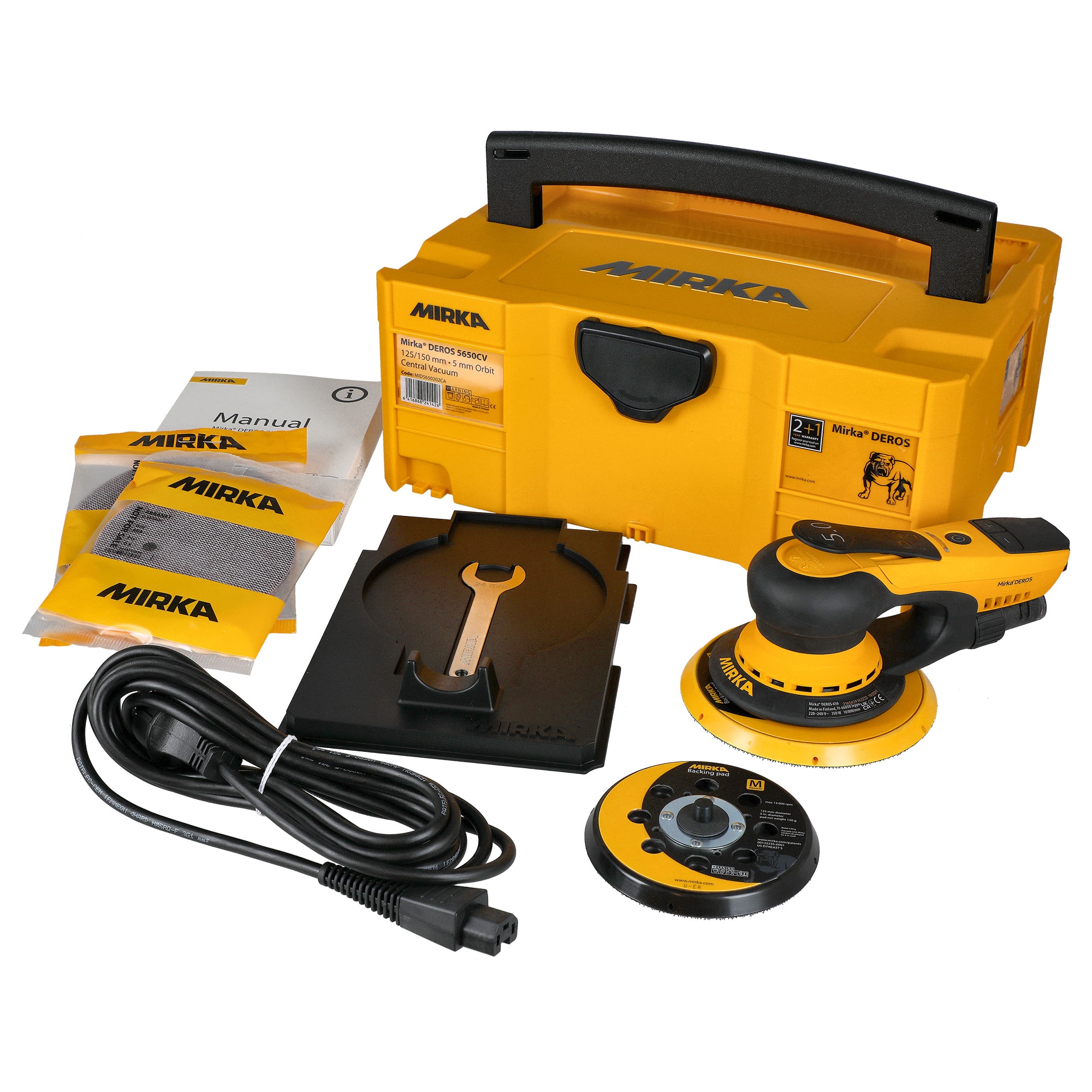Mirka Eksentersliper DEROS 5650CV 125/150mm Orbit 5,0 230V i plastboks