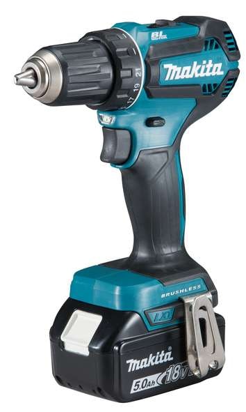 Makita Borrskruvdragare DDF485RTJ 18V BL med 2st 5,0Ah batterier och laddare i MAKPAC