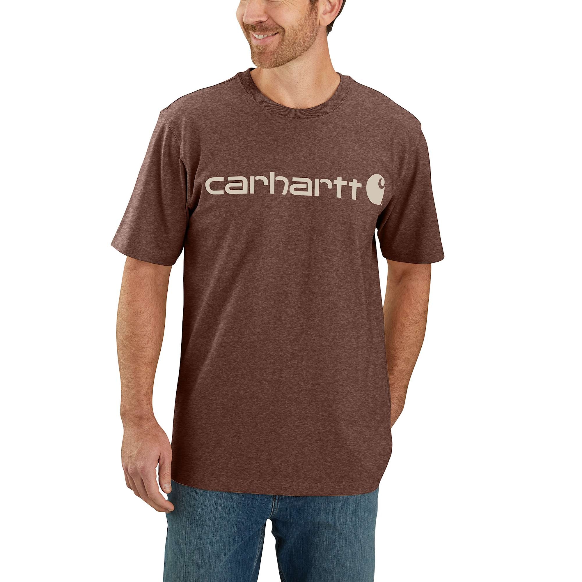 Carhartt Core logo T-shirt s/s, Herr, Mocha heather