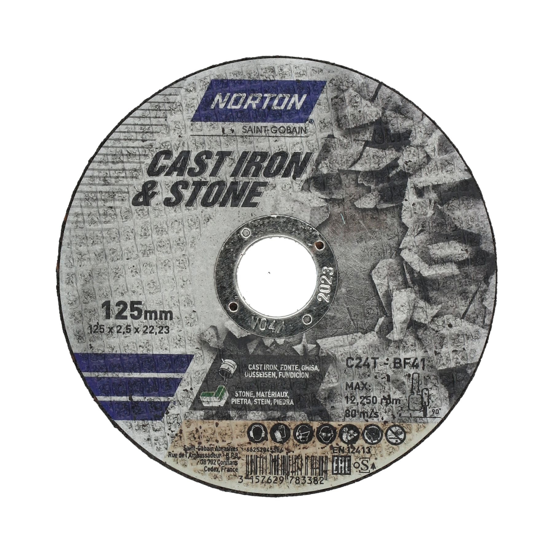 Norton kappeskive for støpejern og stein 125x2,5x22,23 C24T Type 41