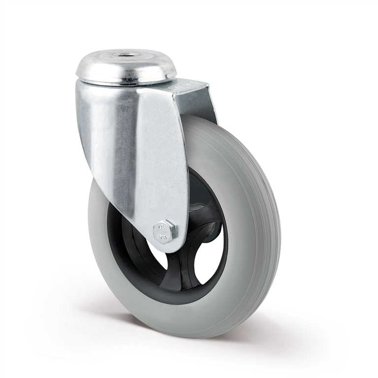 Pyörä 2470PNP100P30, puhkeamaton, 100 mm, 60 kg, kääntyvä