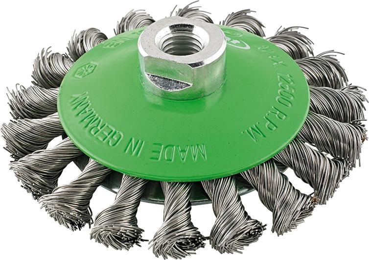 Format Aksiaaliharja 115mm M14, punottu, ruostumaton teräs