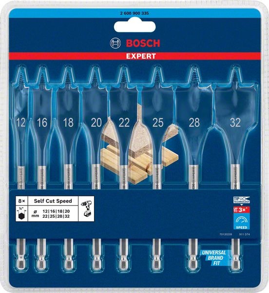 Bosch Lattaporasarja Expert Self Cut Speed 12/16/18/20/22/25/28/32 mm, 8 osaa