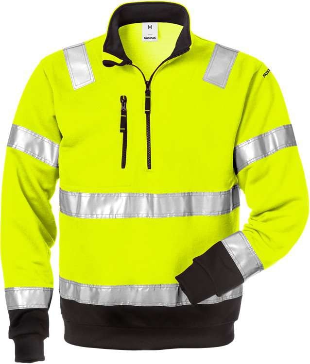 Fristads Sweatshirt 728 SHV, Klass 3 Varsel Gul/Svart 2XL