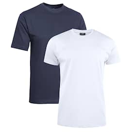 Clique T-shirt 2-pak blå/hvid