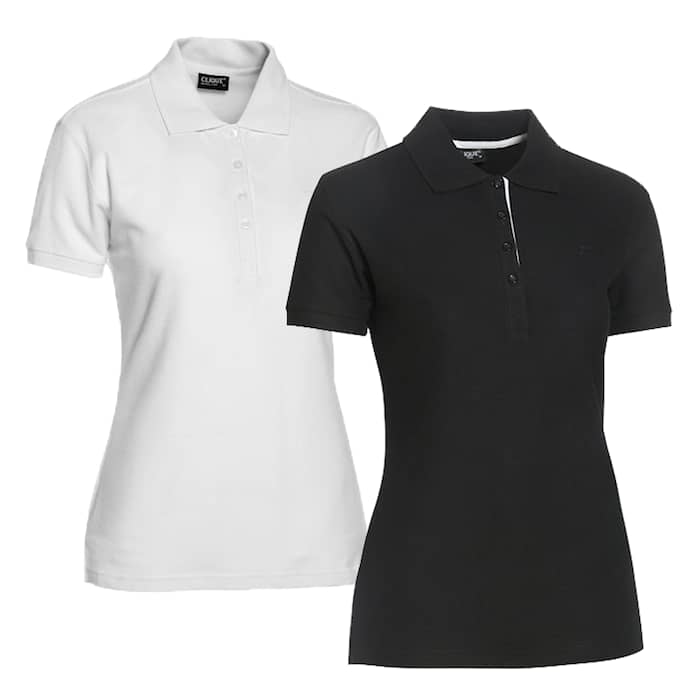 Clique Piké Dam 2-pack svart/vit