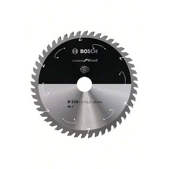 Bosch Sågklinga Standard for Wood 216×1,7/1,2×30mm 48T 5gr