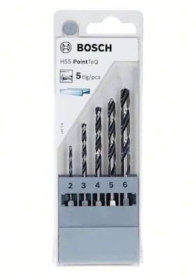 Bosch Metallborrset PointTeQ Hex HSS-R 2-6mm, 5st,  med 1/4" sexkantfäste