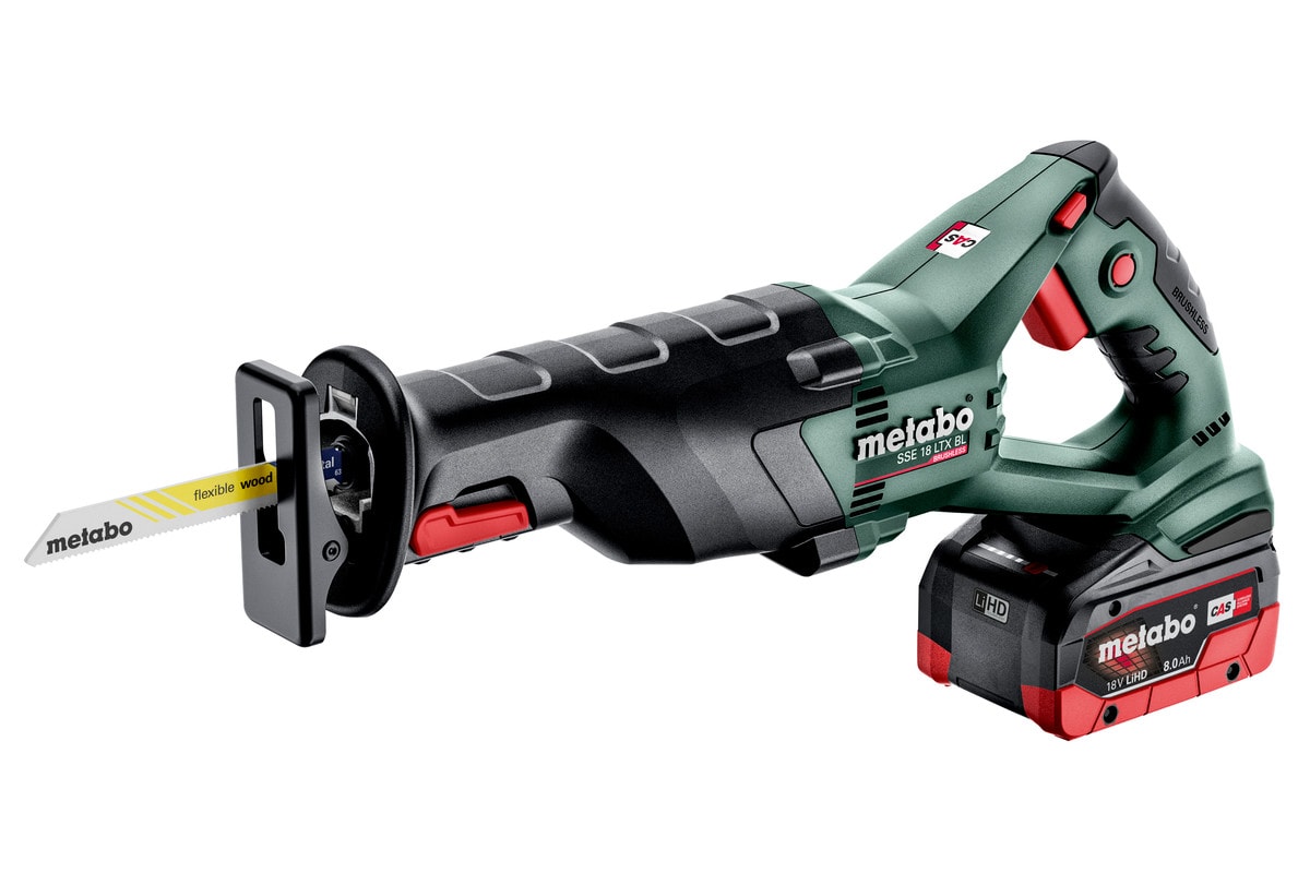 Metabo Tigersåg SSE 18 LTX BL med 2x8Ah batterier & laddare