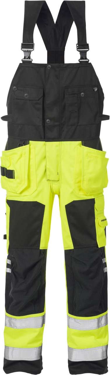 Fristads Hängslebyxa 1014 PLU, Klass 2 Varsel Gul/Svart D92