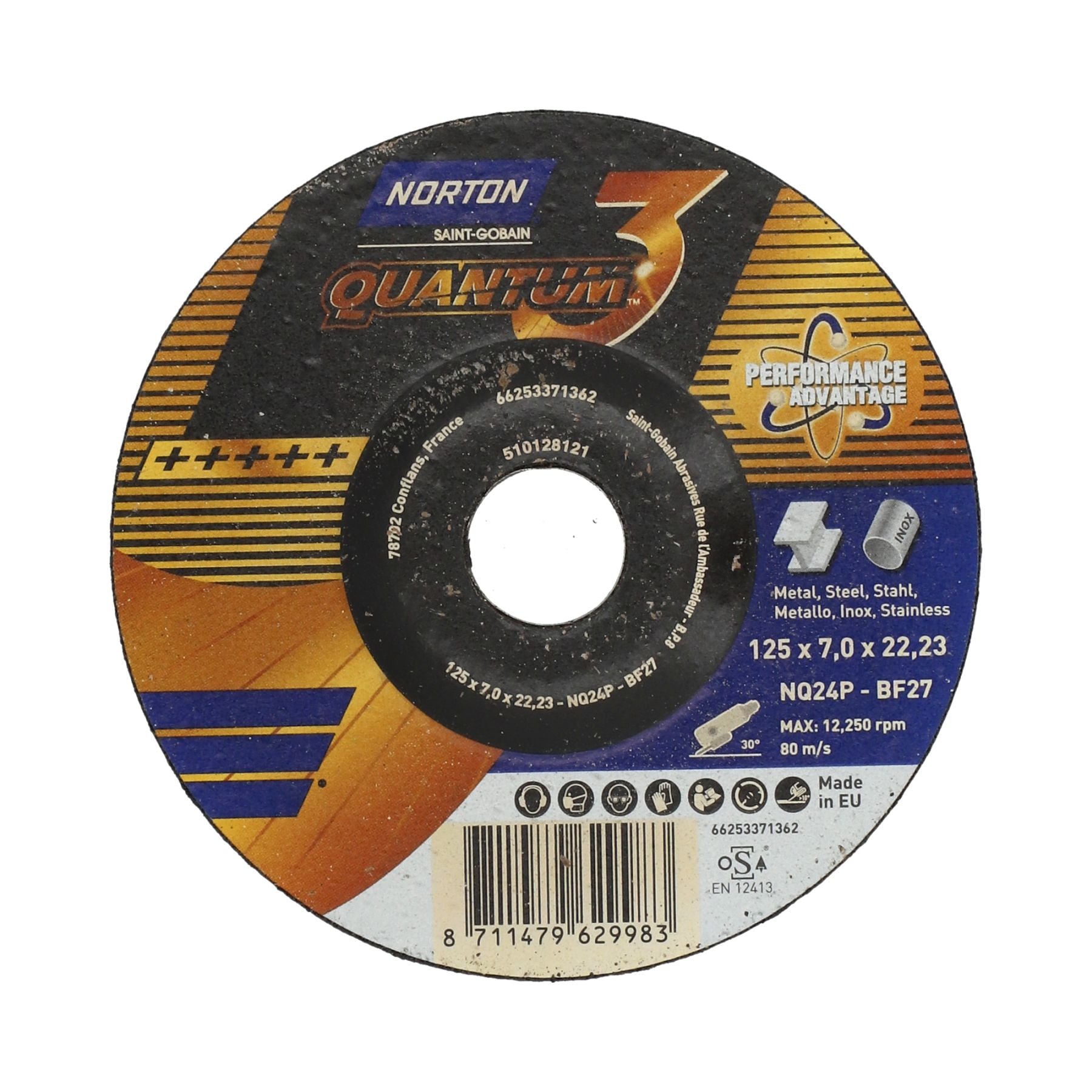 Norton Hiontalaikka metallille Quantum 3, 125 mm