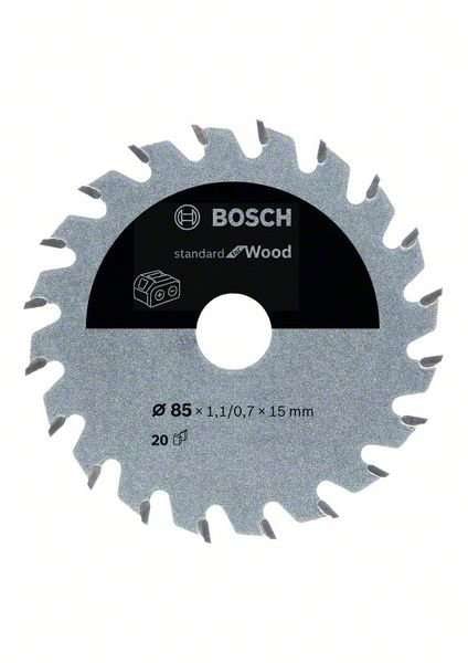 Bosch Standard for Wood-sirkelsagblad for batteridrevne sager 85x1,1/0,7x15 T20