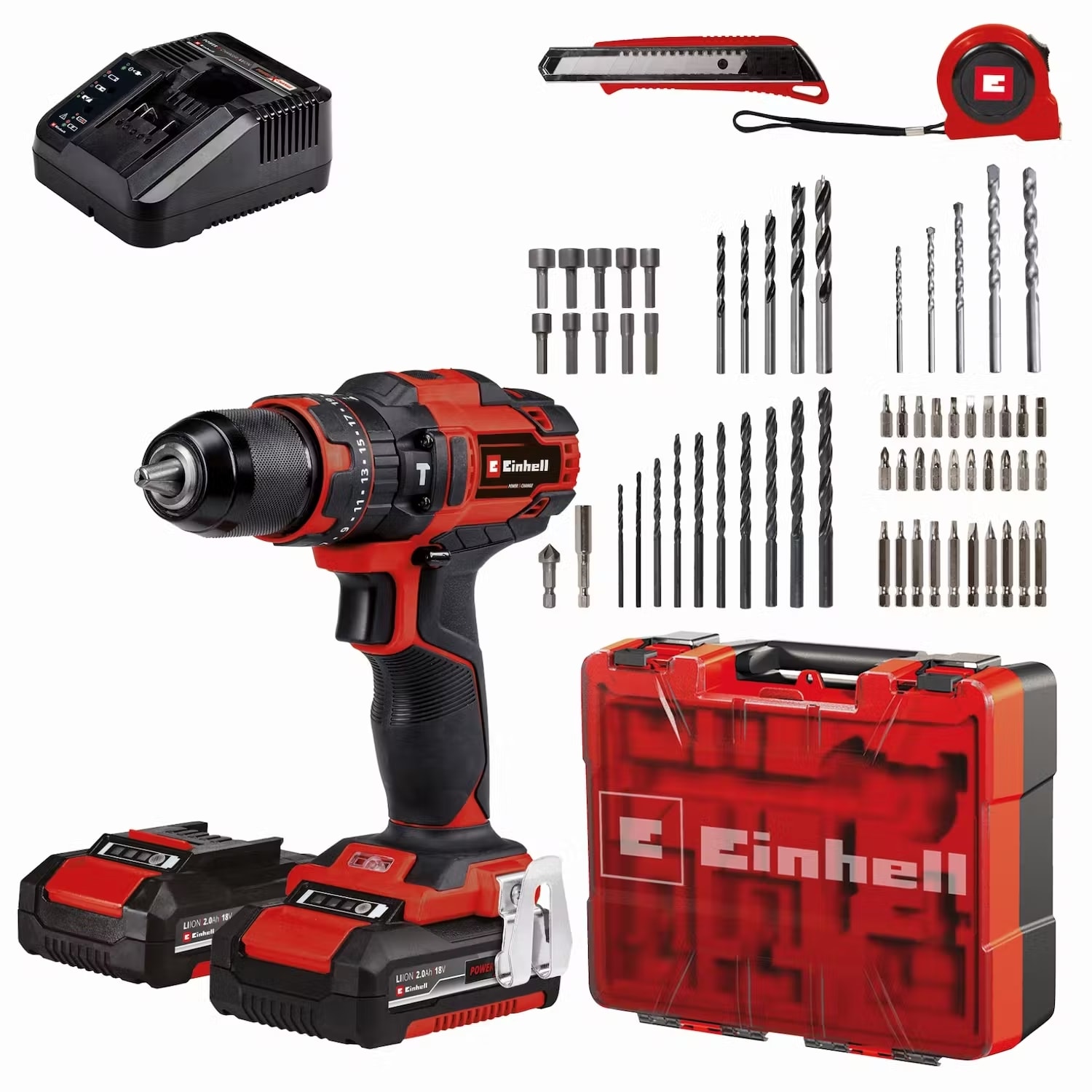 Einhell Batteridrevet slagbormaskin, TE-CD 18/40 Li-i +69 (2x2,0 Ah)