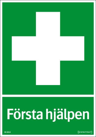 Systemtext Skylt Första hjälpen 210x297mm